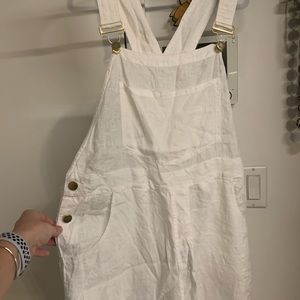 White linen Weworewhat overalls size medium